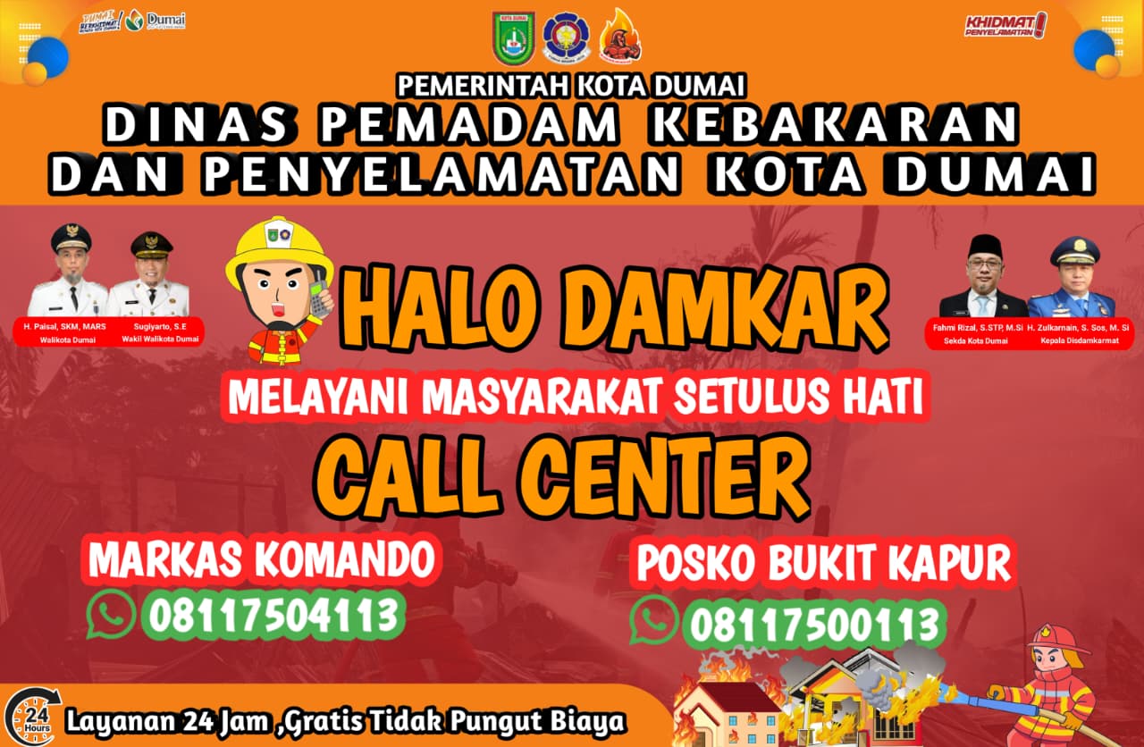 Nomor Layanan Disdamkarmat Kota Dumai