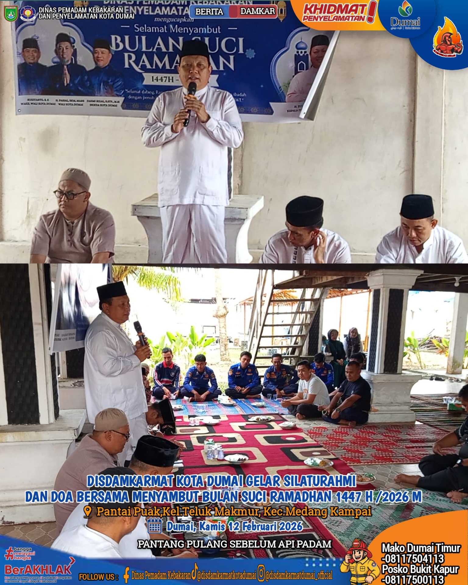 Disdamkarmat Kota Dumai  Gelar Silaturahmi Dan Doa Bersama Menyambut Bulan Suci Ramadhan 1447 H - 2026 M