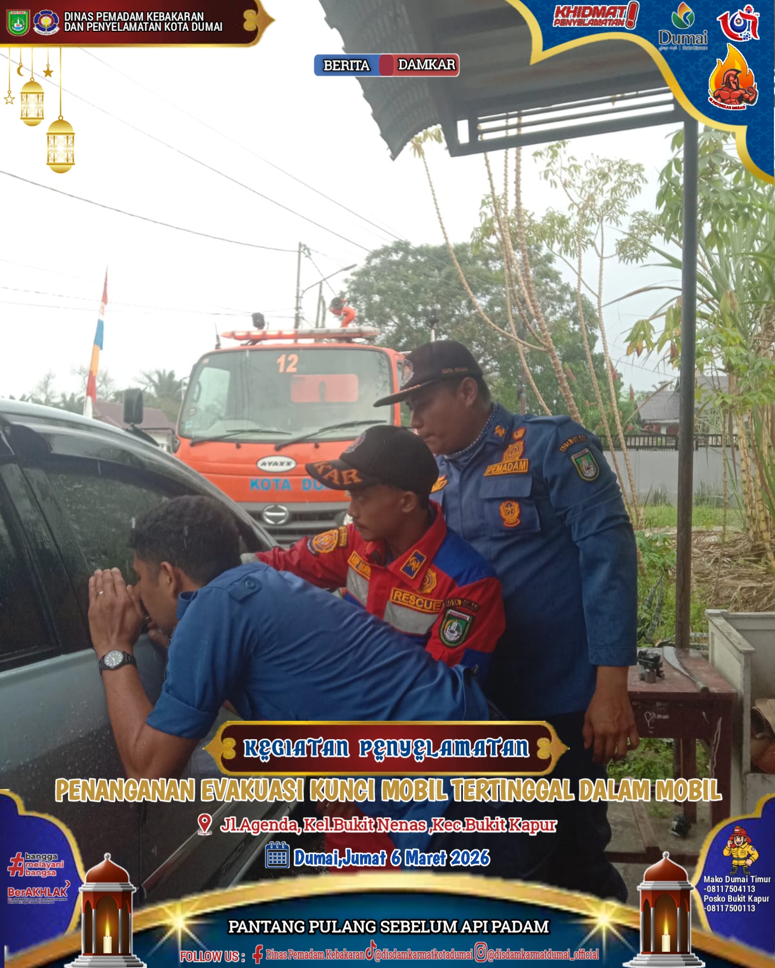 Evakuasi Kunci Mobil  tertinggal di dalam mobil