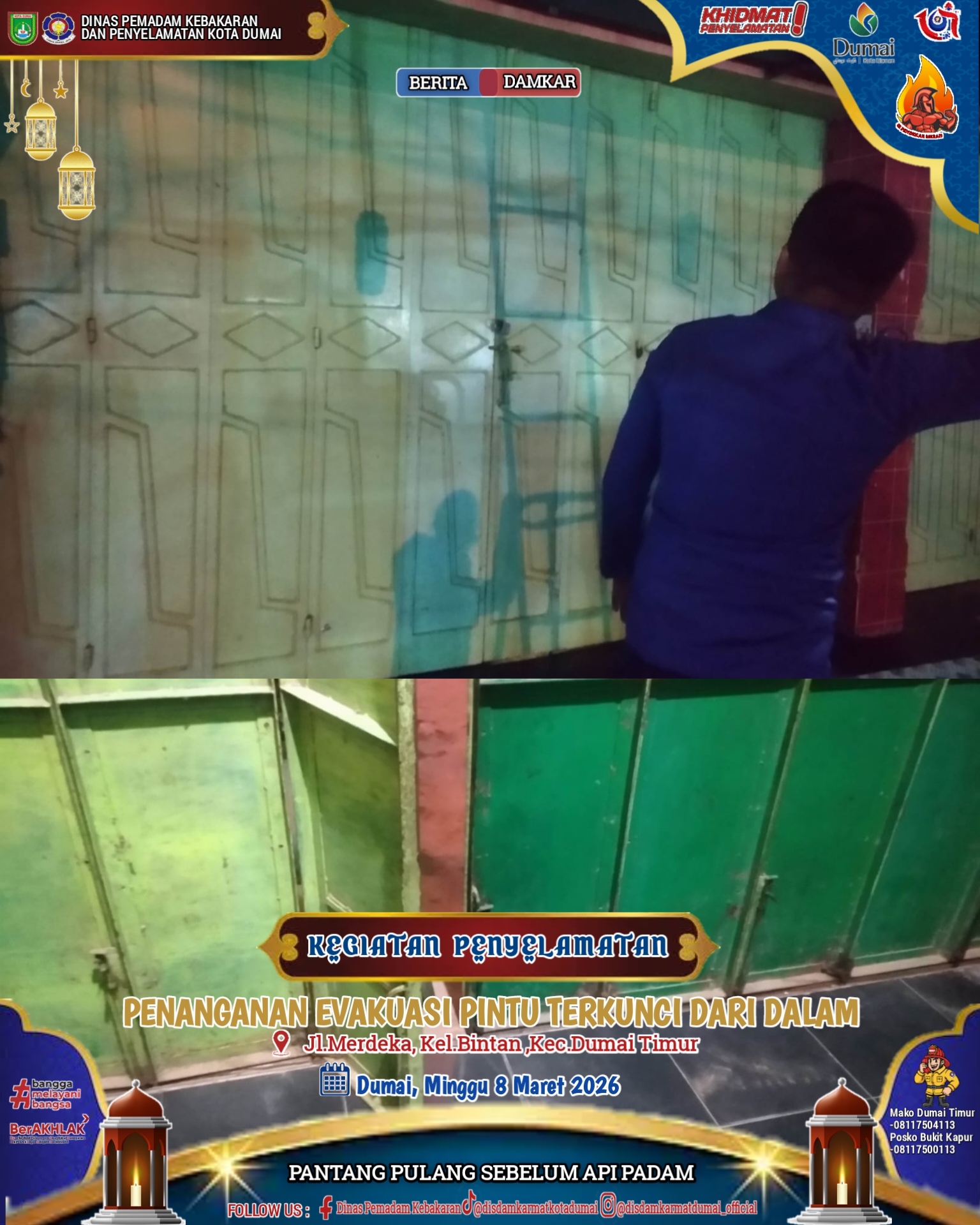 Evakuasi Ruko Terkunci Dari Dalam