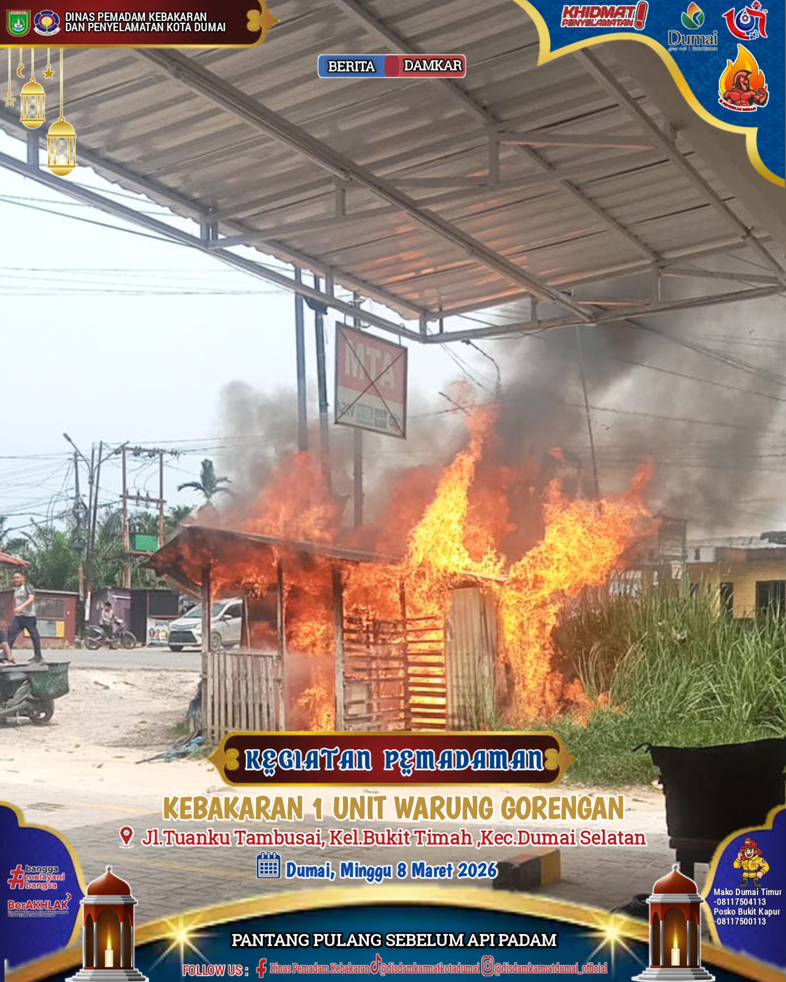Kebakaran 1 Unit Warung Goreng