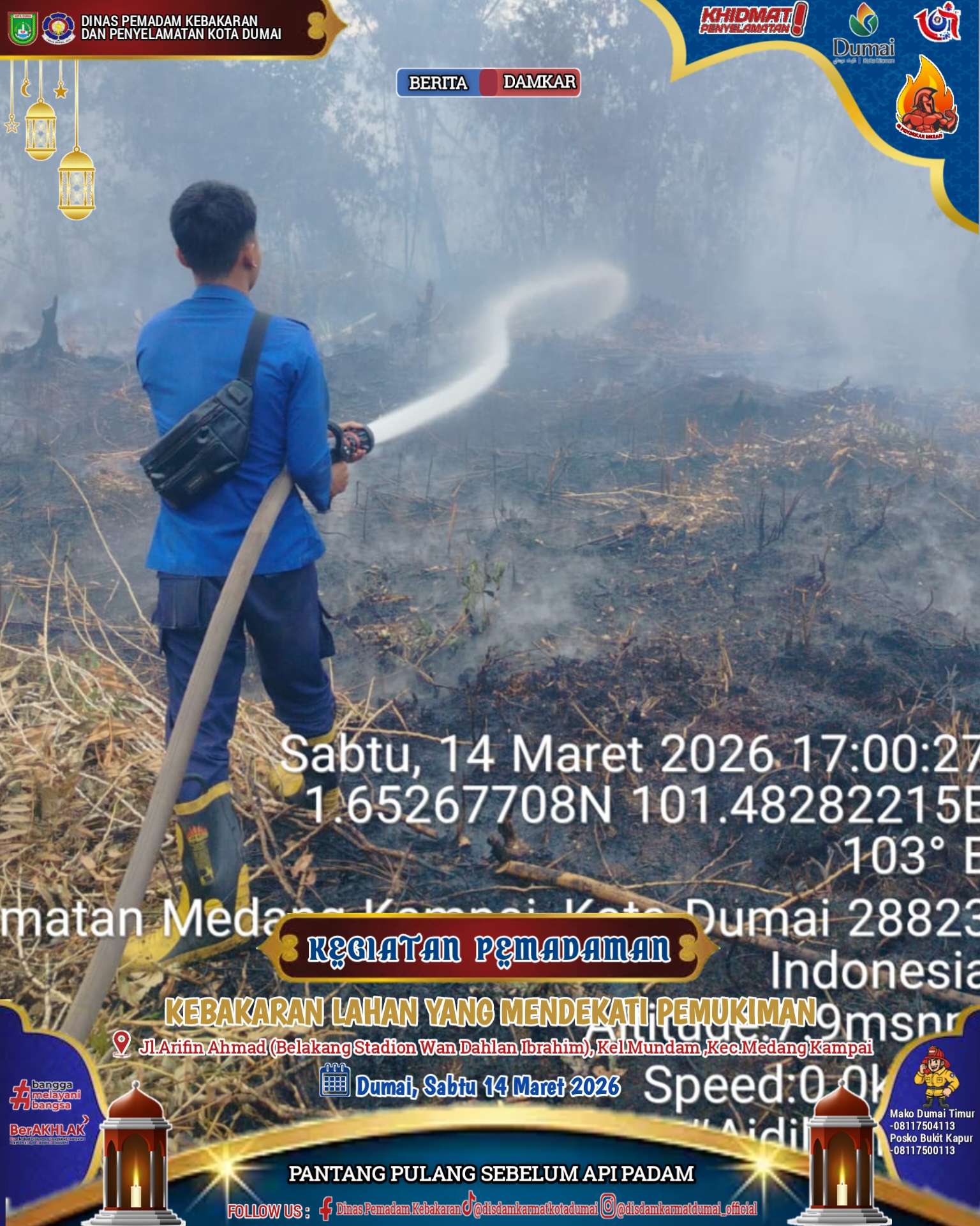 Kebakaran Lahan Yang Mendekati Pemukiman