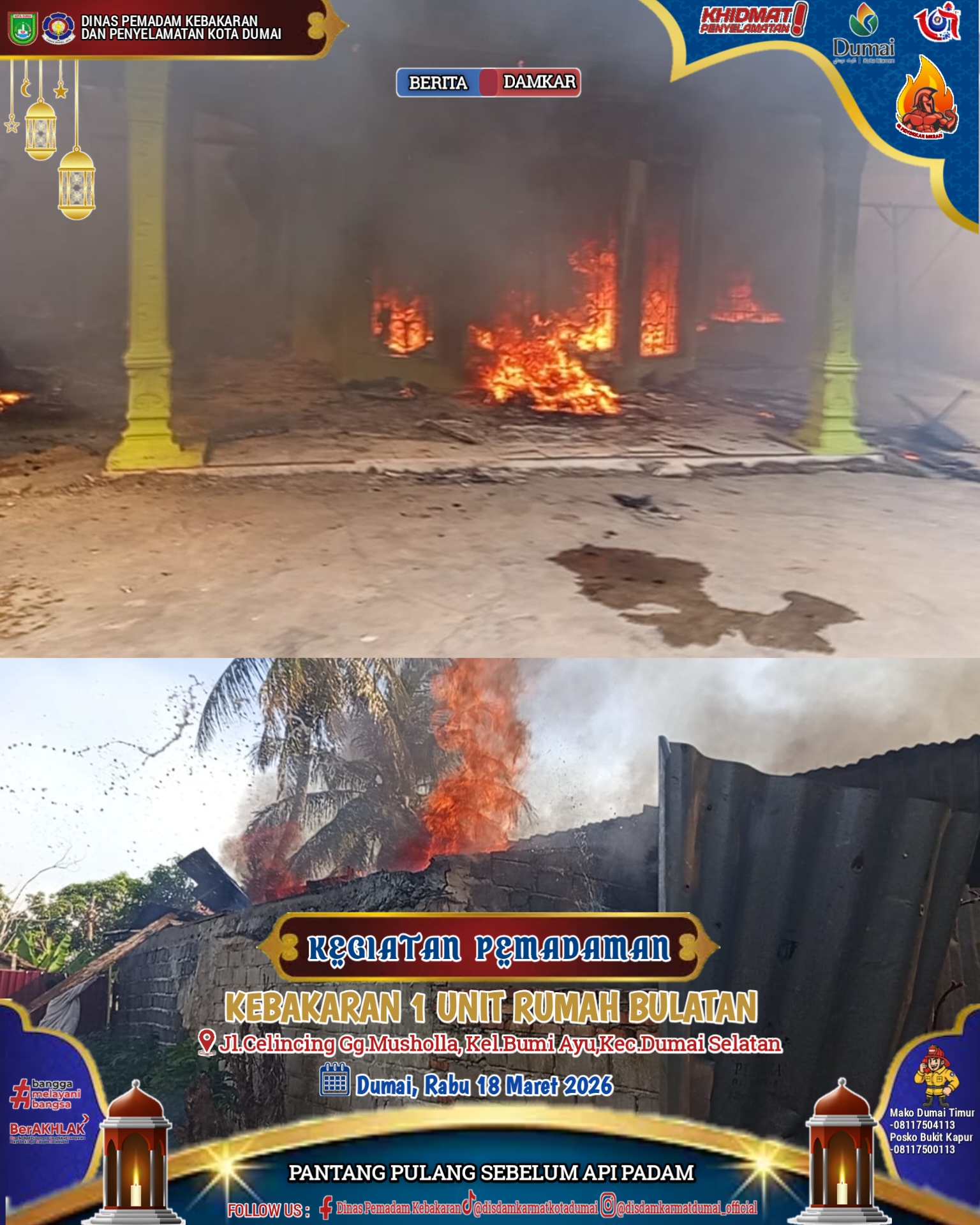 Kebakaran 1 Uni Rumah Bulatan