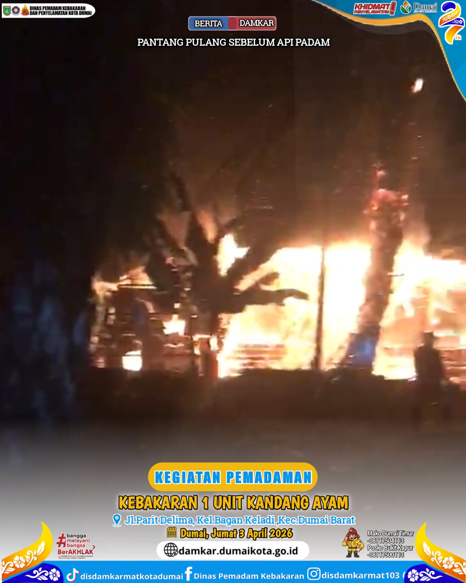 Kebakaran 1 Unit Kandang Ayam