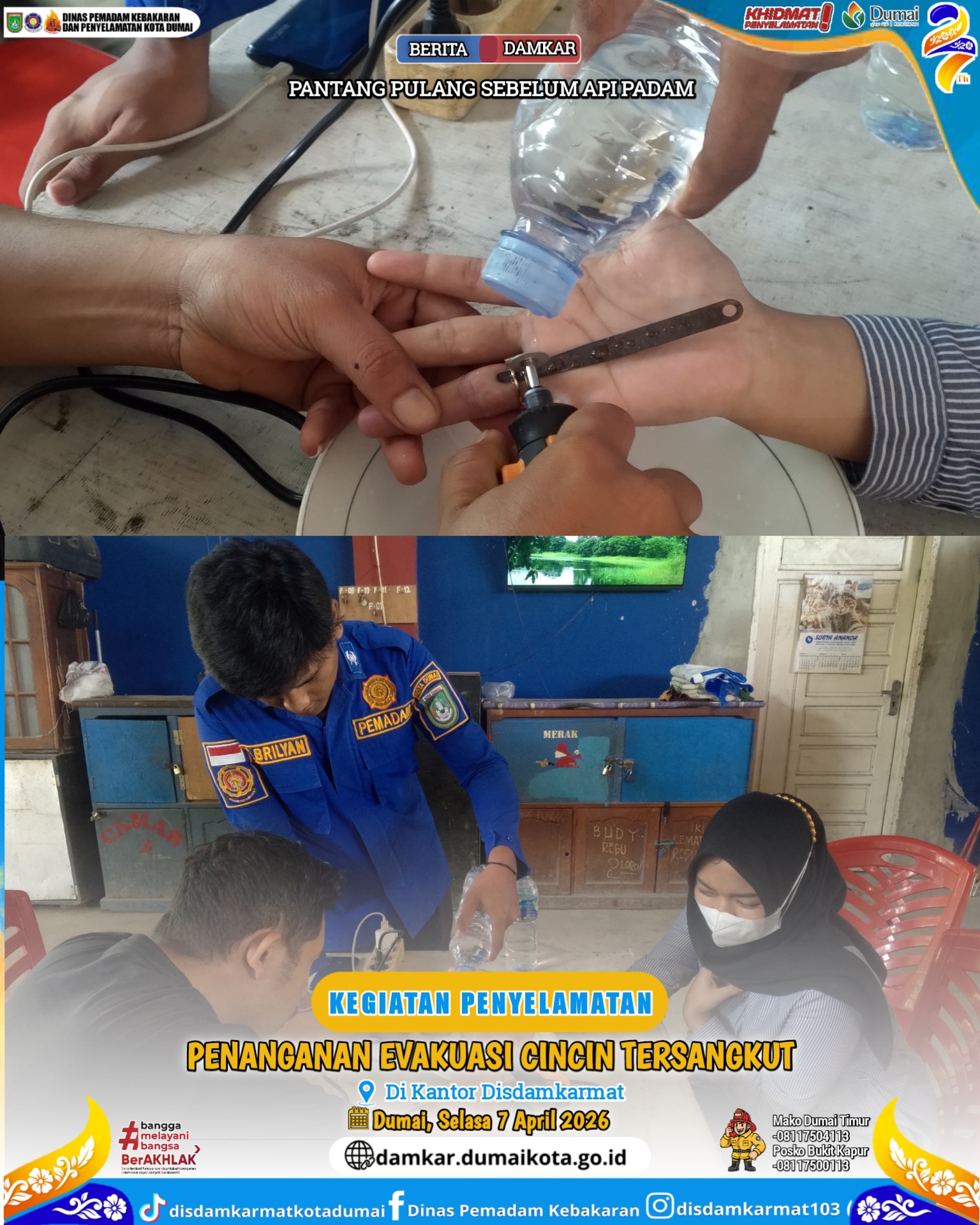 Evakuasi Cincin Tersangkut