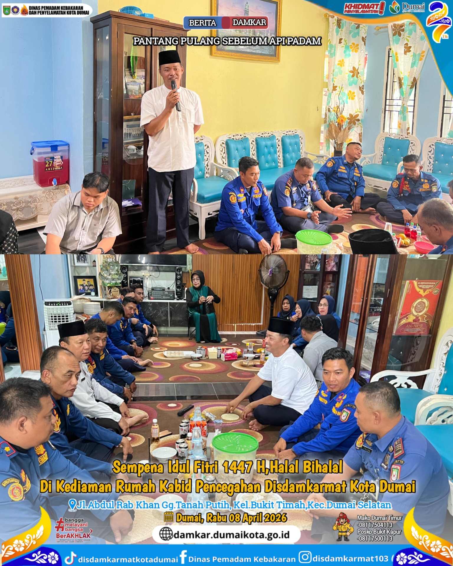 Halal Bihalal Kediaman Rumah Kabid Pecegahan Disdamkarmat Kota Dumai