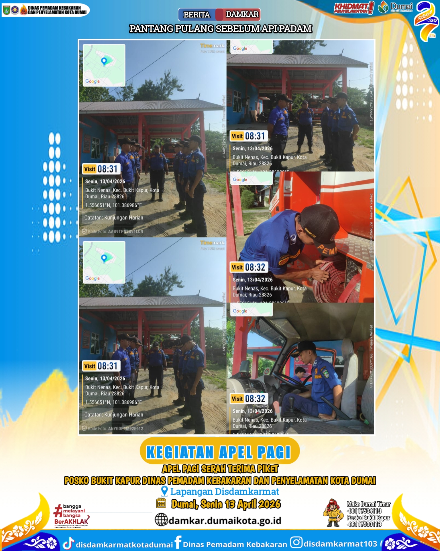 Apel Pagi Pokso Bukit Kpaur Disdamkarmat Kota Dumai