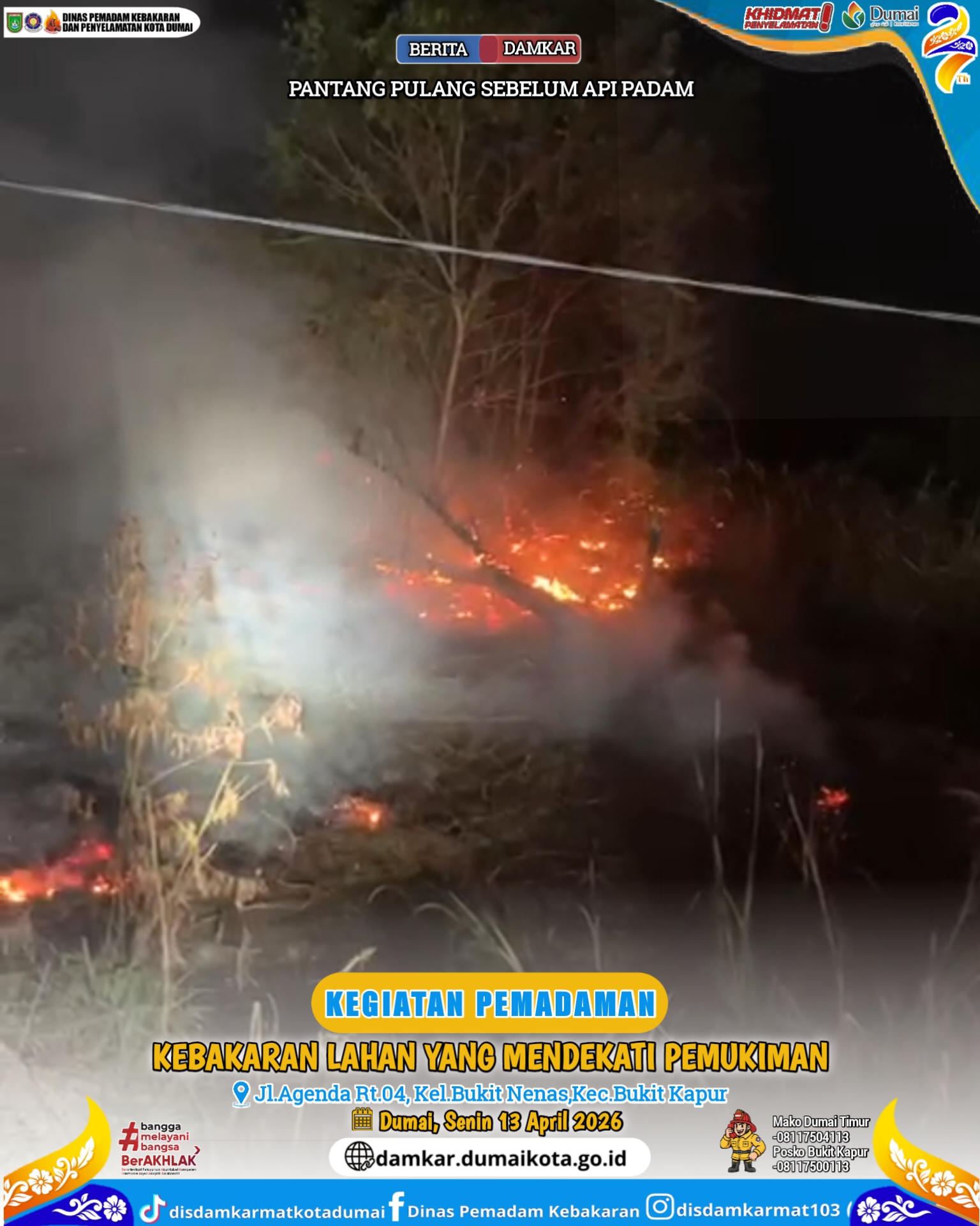 Kebakaran Lahan Yang Mendekati Pemukiman