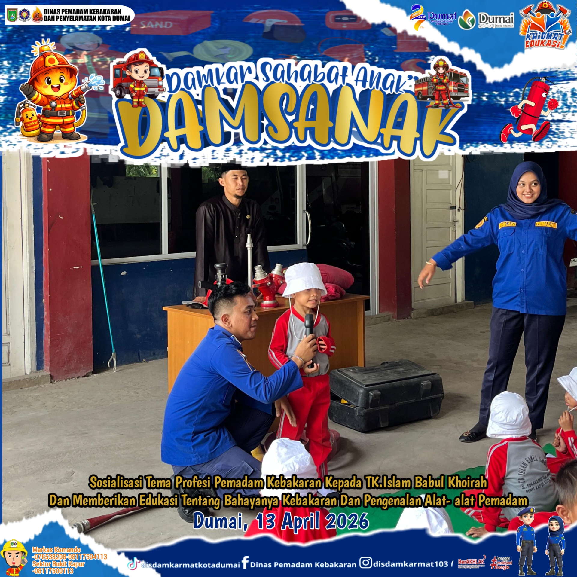 Kunjungan Edukasi TK Islam Babul Khoirah Ke Disdamkarmat Kota Dumai