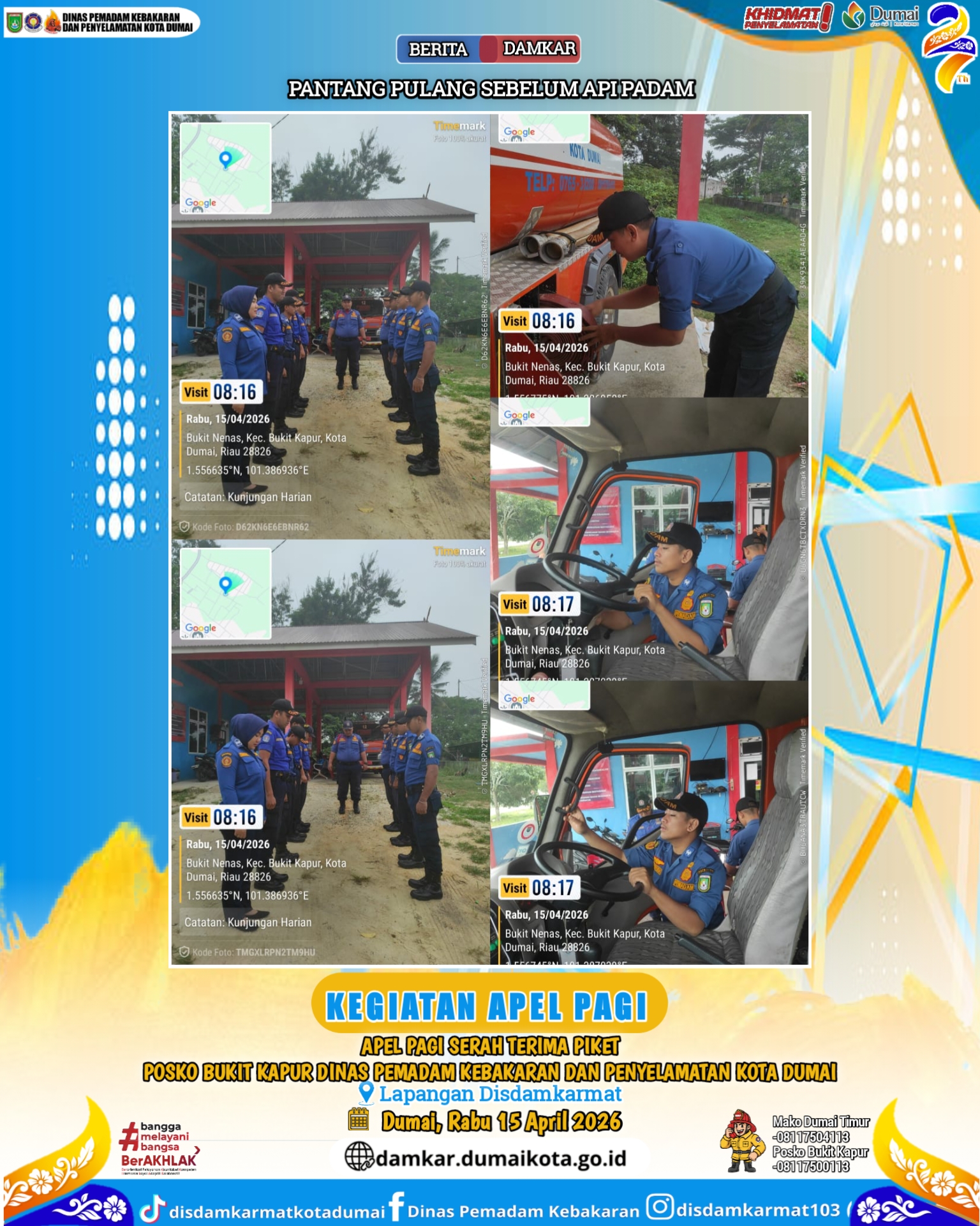 Apel Pagi Pokso Bukit Kpaur Disdamkarmat Kota Dumai