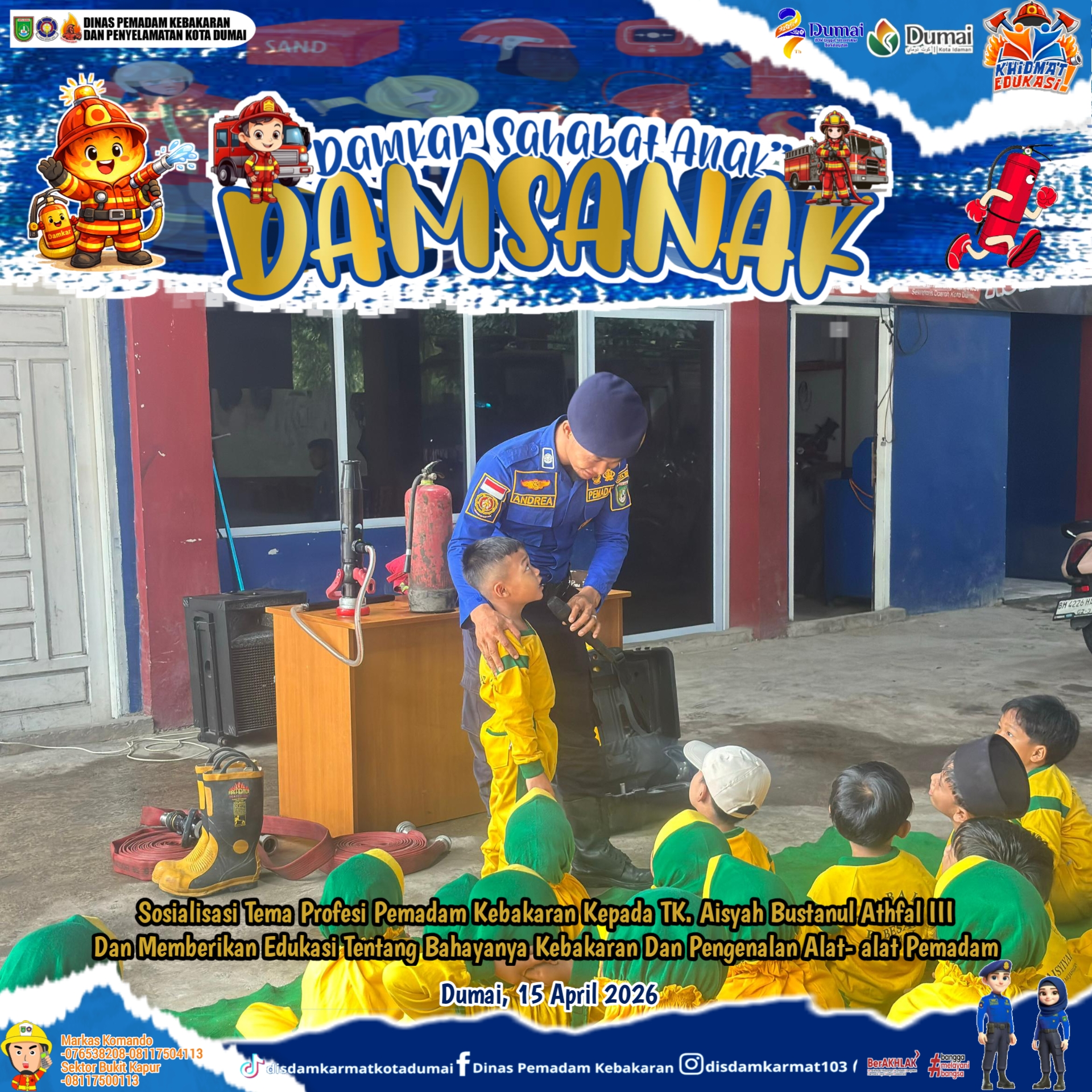 Kunjungan Edukasi TK Aisyah Bustanul Athafal III Ke Disdamkarmat Kota Dumai