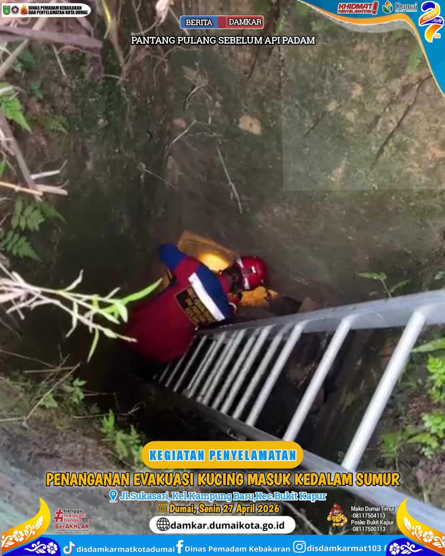 Evakuasi Kucing Masuk Kedalam Sumur