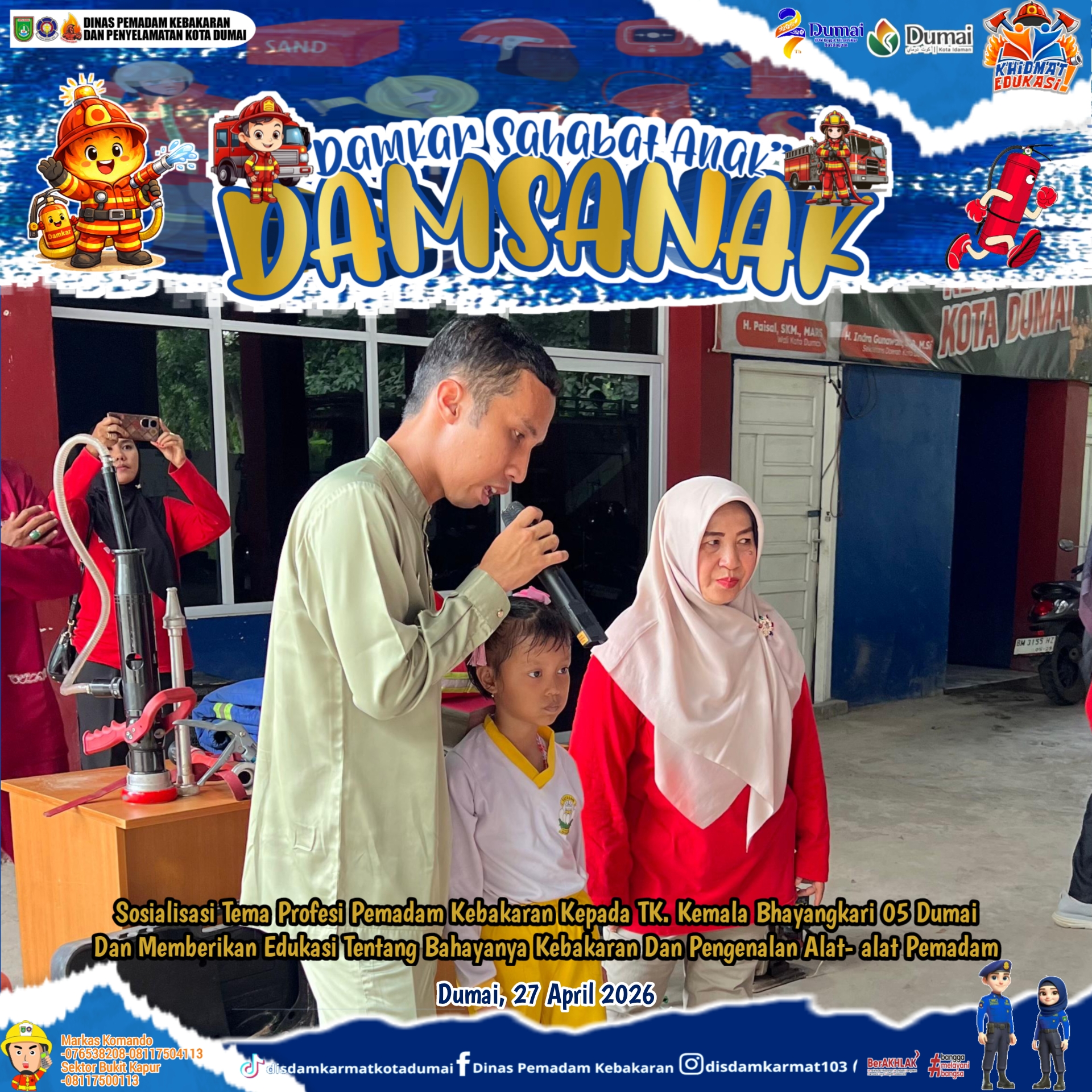 Kunjungan Edukasi TK Kemala Bhayangkari 05 DumaiKe Disdamkarmat Kota Dumai