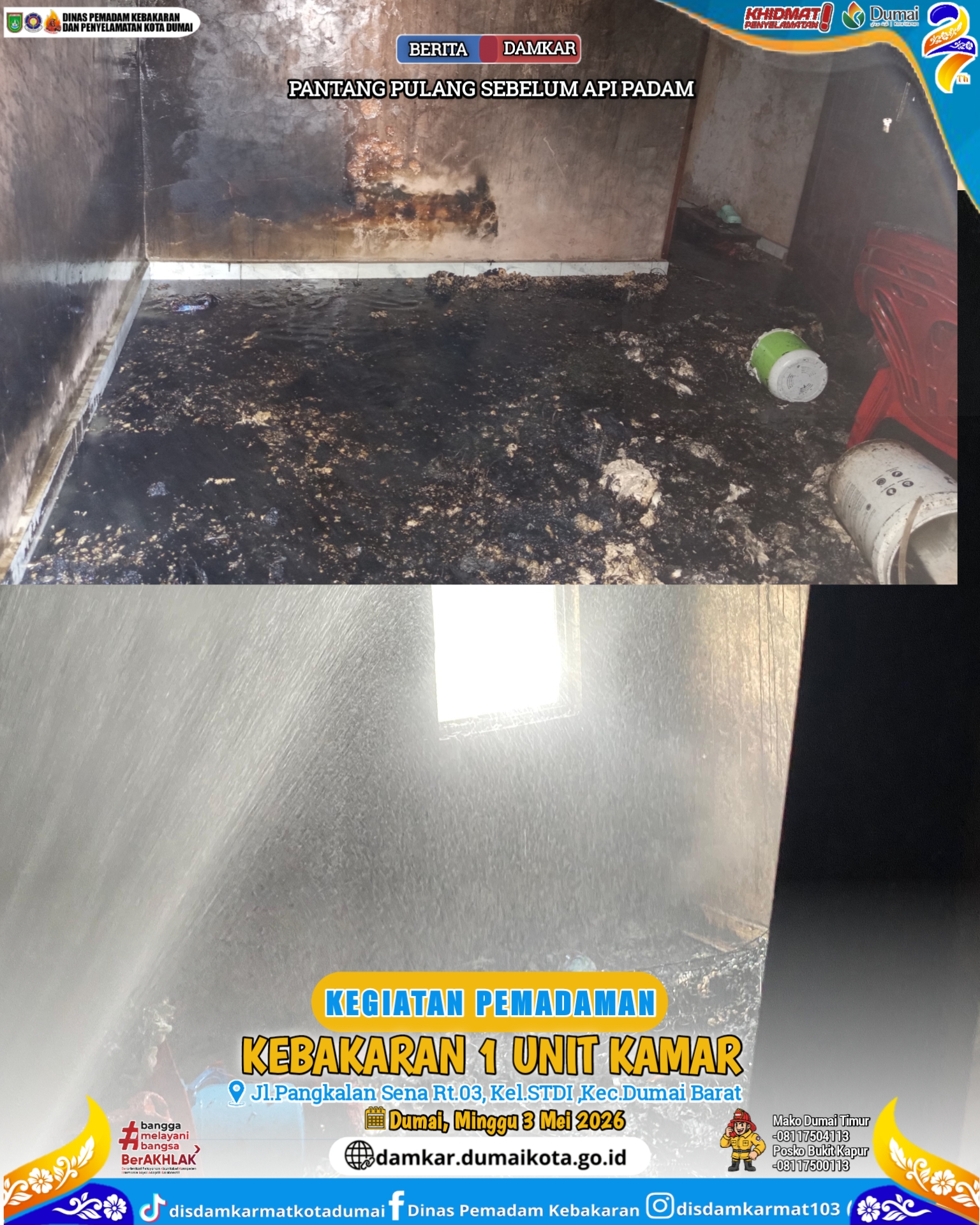 Kebakaran 1 Unit Kamar