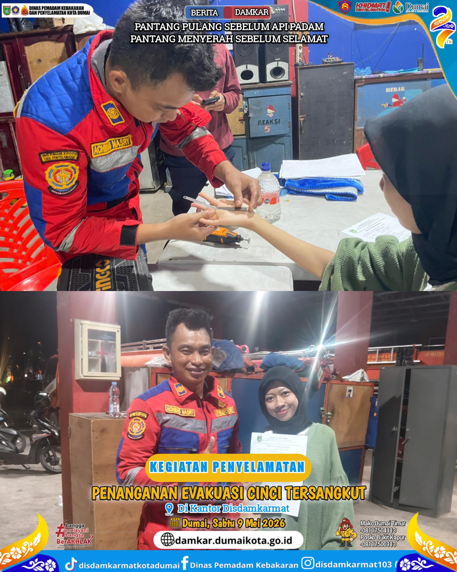 Evakuasi Cincin Tersangkut