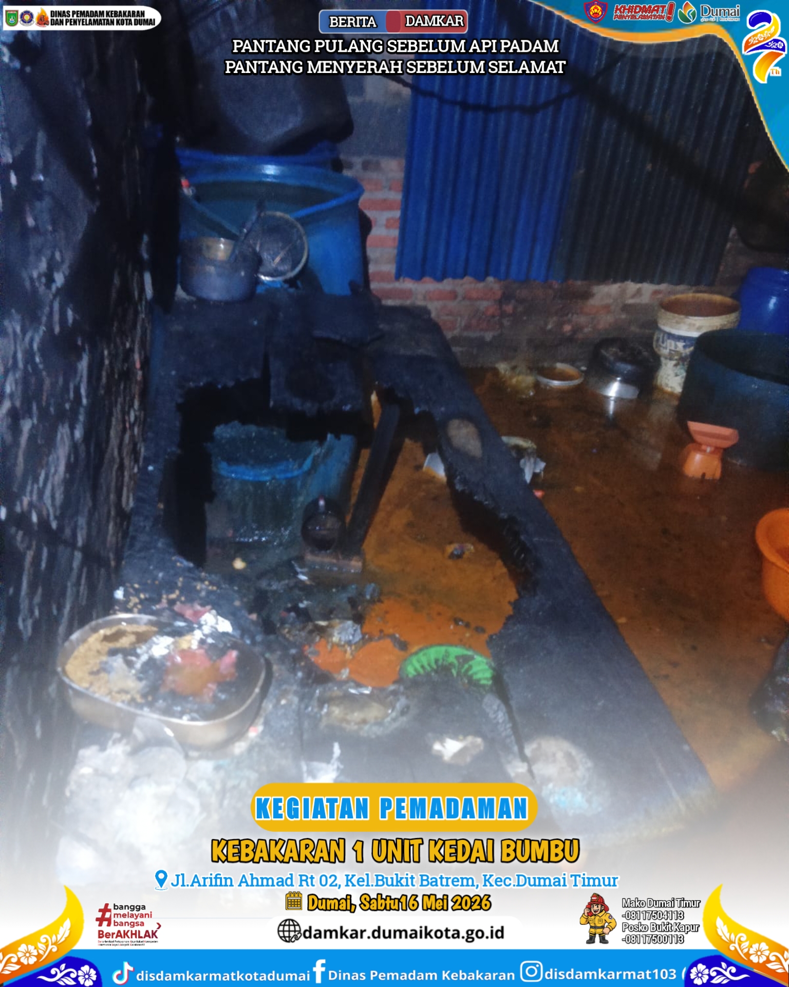 Kebakaran 1 Unit Kedai Bumbu