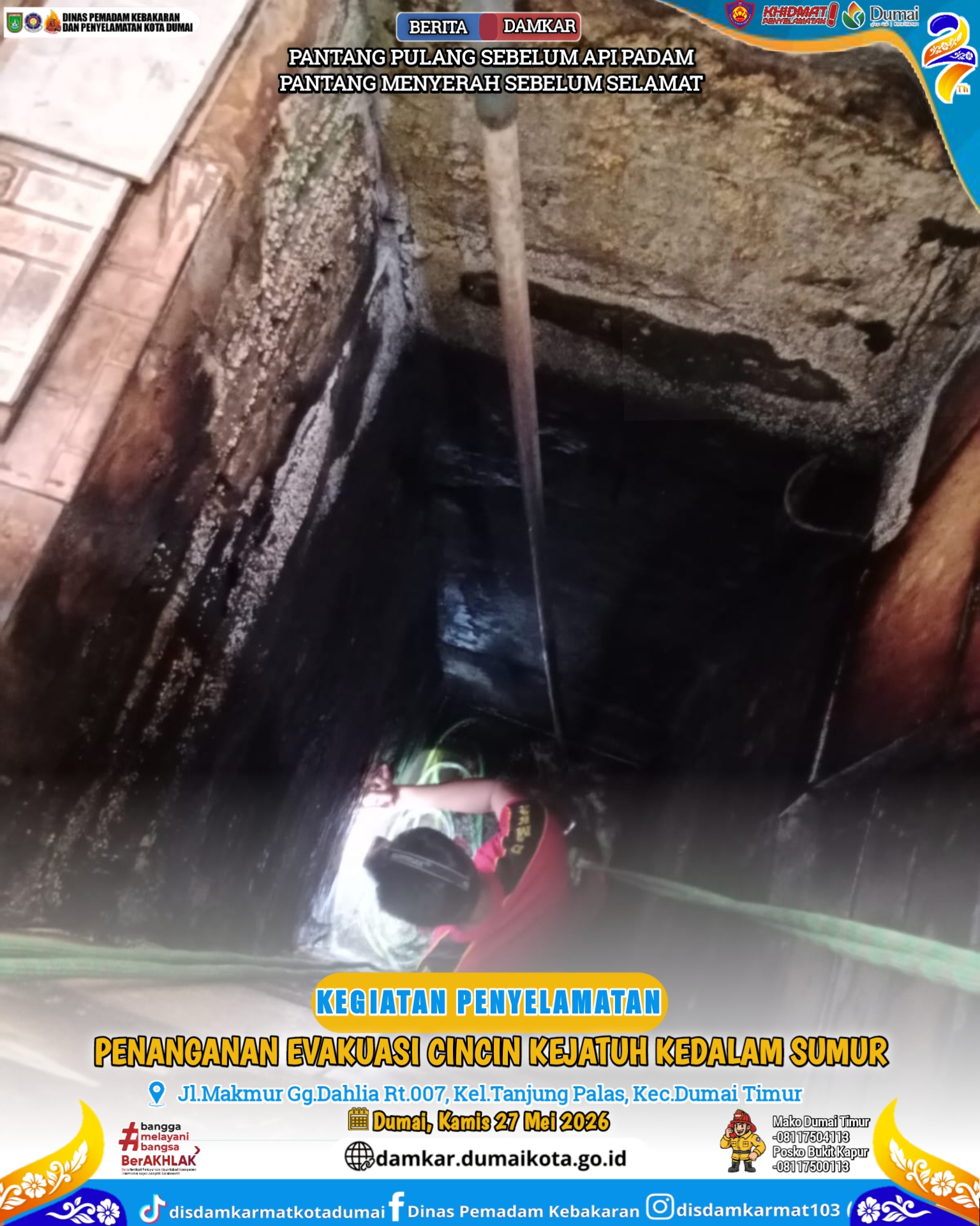 Evakuasi Cincin Kejatuh Kedalam Sumur